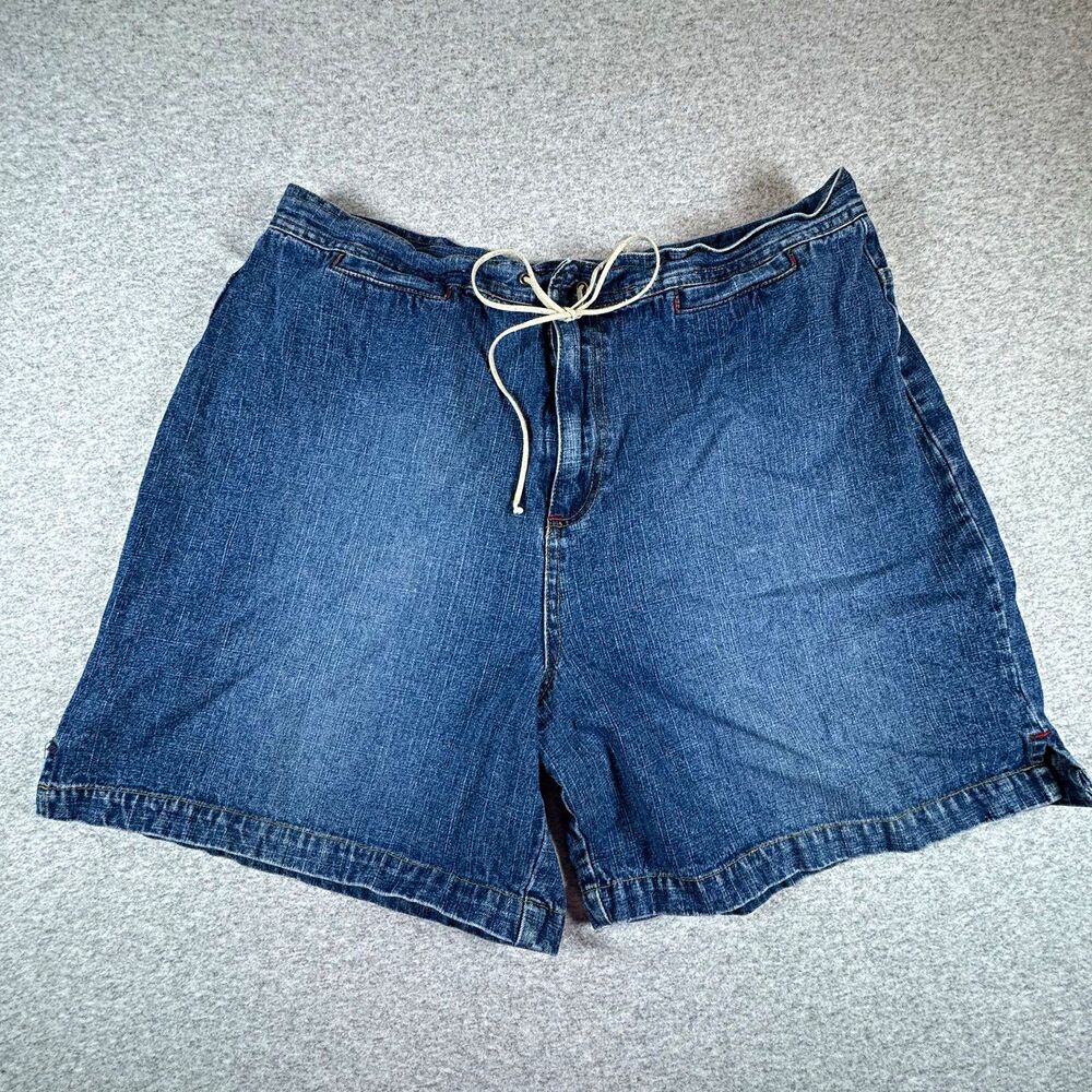Vintage Y2K Mwah Jeans Women’s 16W Denim Bermuda Shorts Drawstring Jorts